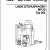 Linde Seat Lift Truck MP 20 Typ 363 Service Training ManualDE 1