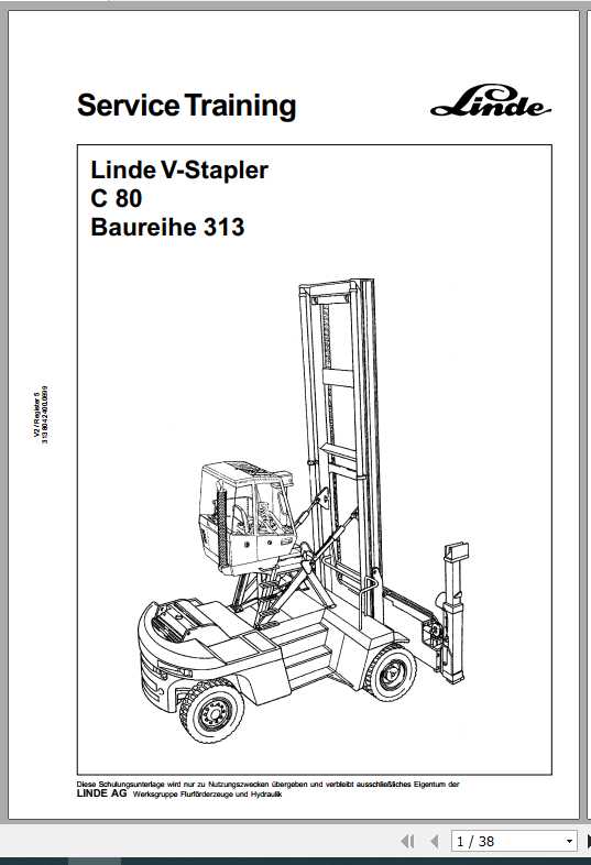 Linde V Stapler C 80 Service Training ManualDE 1
