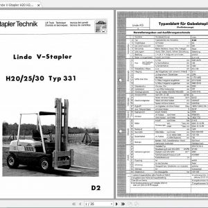 Linde V Stapler H20 H25 H30 Typ 331 Service Training ManualDE 1