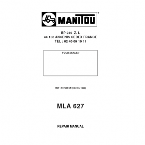 Manitou Telehandler MLA 627 Repair Manual547526EN 1