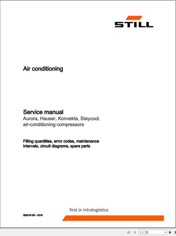 STILL Forklift Air Conditioning Service Manual092019 1