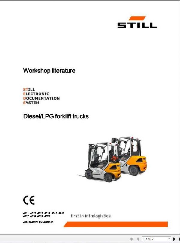 Still Diesel LPG Forklift RC40 15 to RC40 30T Workshop ManualRC40 4011 4020 1