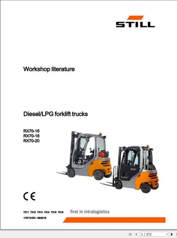 Still Diesel LPG Forklift RX70 16 RX70 18 RX70 20 Workshop Manual7311 7316 1