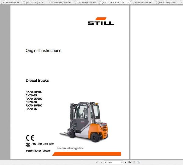 Still Diesel LPG Forklift RX70 20 35 Original Instructions 2