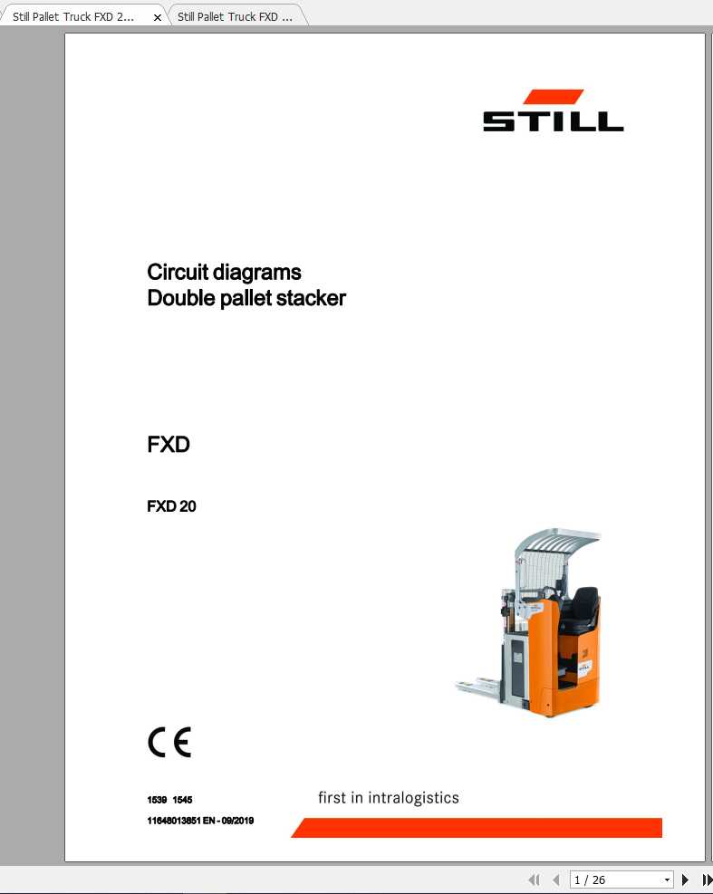 Still Double Pallet Stacker FXD 20 FXD 20N Circuit Diagrams 1