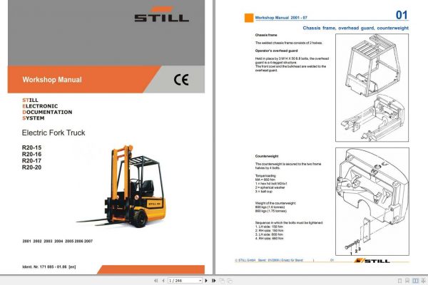 Still Electric Forklift R20 15 R20 16 R20 17 R20 20 Workshop ManualR20 2001 2007 1