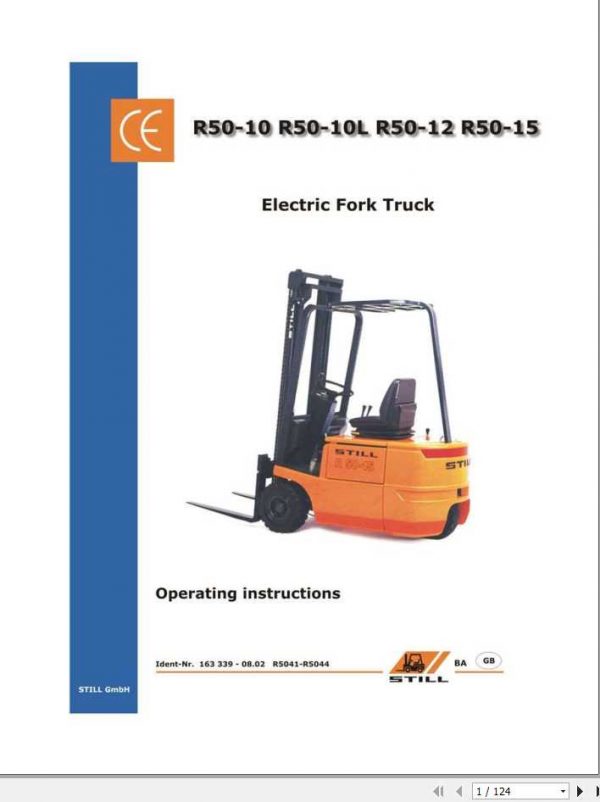 Still Electric Forklift R50 R5041 R5044 Original Instructions 1