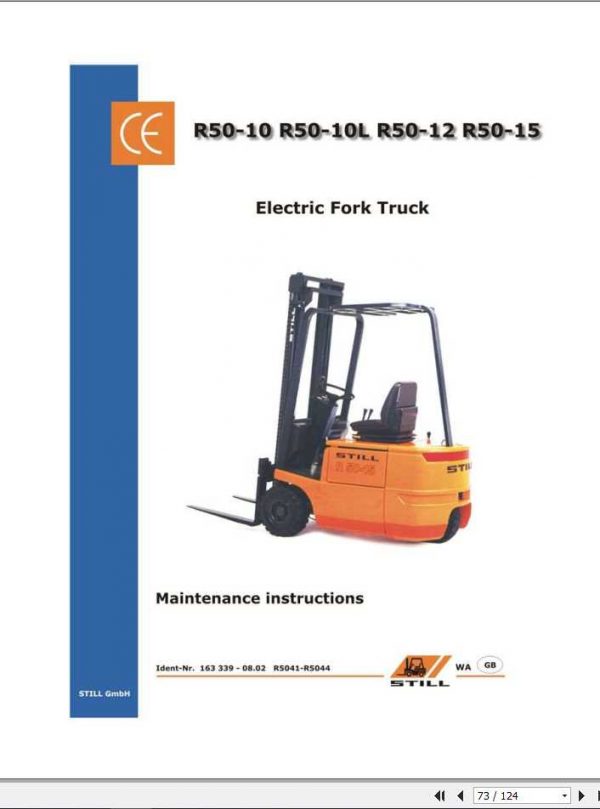 Still Electric Forklift R50 R5041 R5044 Original Instructions 2
