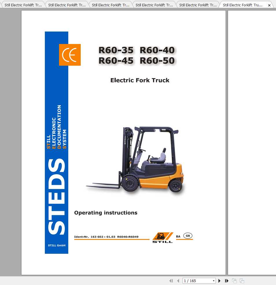Still Electric Forklift Truck R60 Original Instructions 1