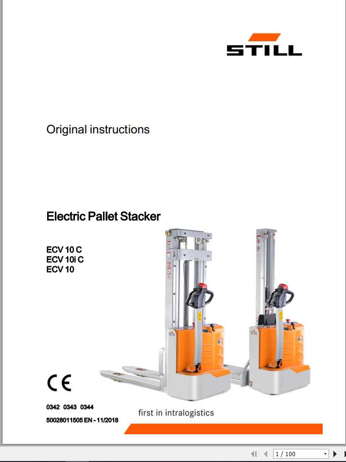 Still Electric Pallet Stacker ECV Original Instructions 1