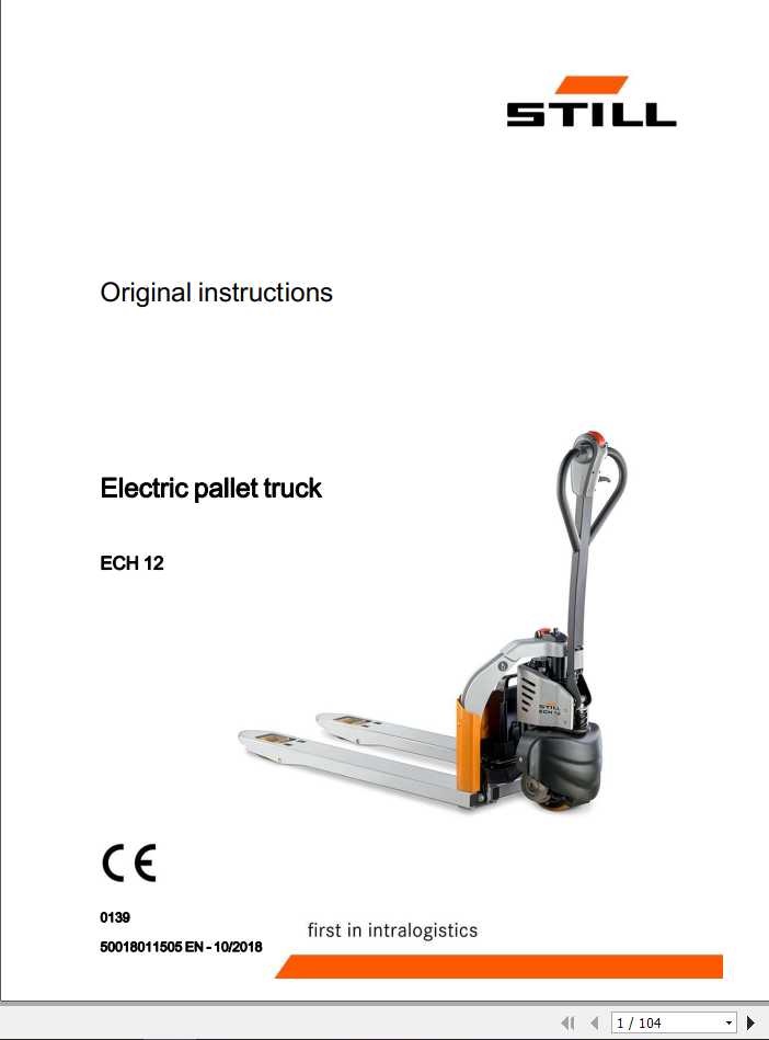 Still Electric Pallet Truck ECH 12 Original Instructions 1