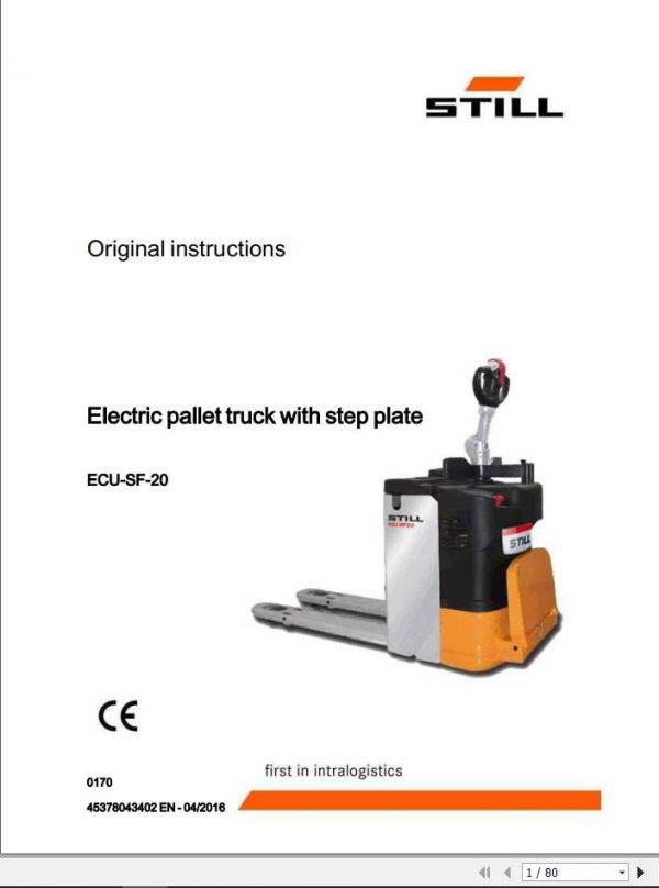 Still Electric Pallet Truck ECU SF 20 Original Instructions 1