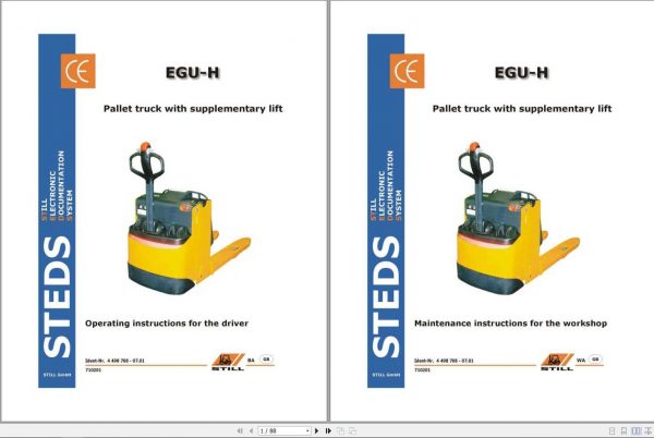 Still Electric Pallet Truck EGU H Operating Maintenance Instructions 1