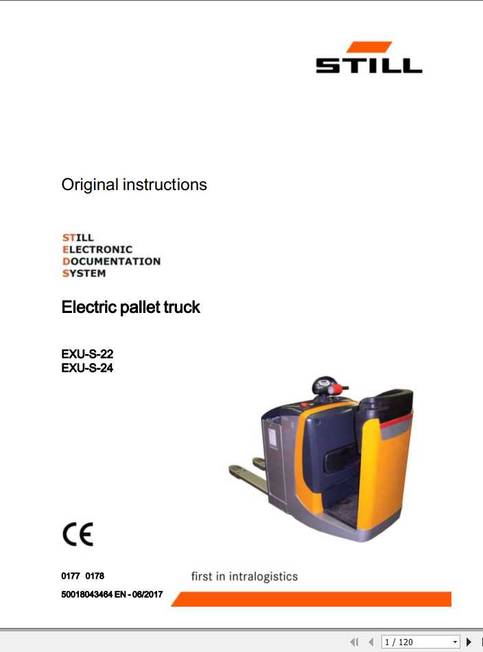 Still Electric Pallet Truck EXU S 22 EXU S 24 Original Instructions 1