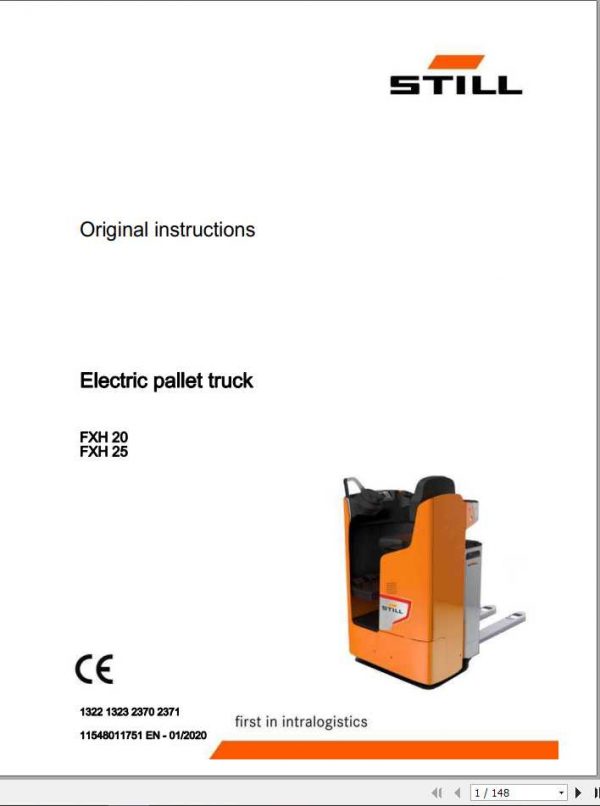 Still Electric Pallet Truck FXH20 FXH25 Original Instructions 1