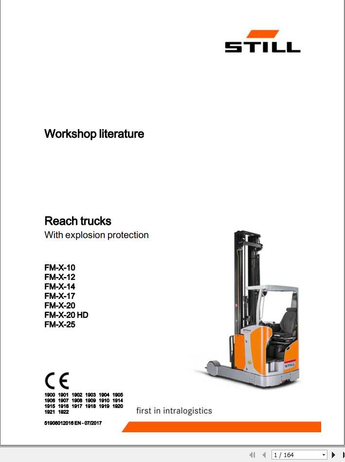 Still Electric Reach Trucks FM X Explosion Protected Workshop Manual1900 1922 EX 1