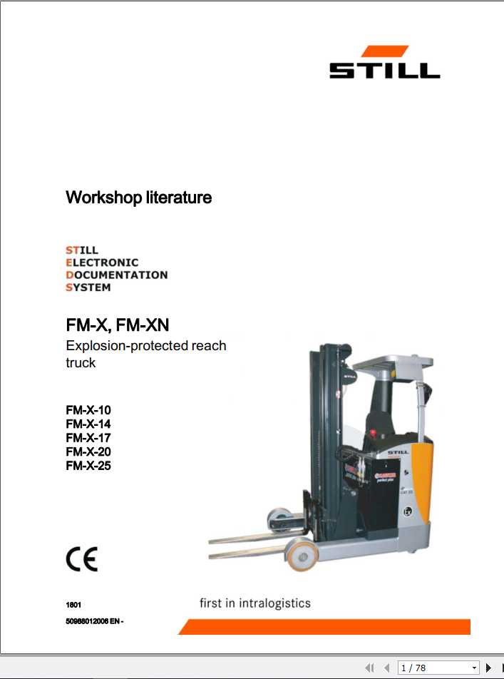 Still Electric Reach Trucks FM X FM XN Explosion Protected Workshop Manual 1