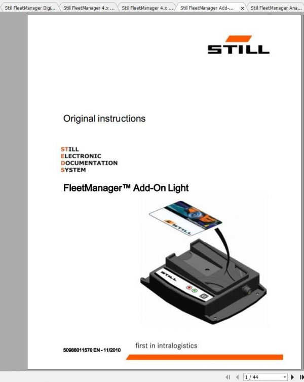 Still FleetManager Original Instructions 3