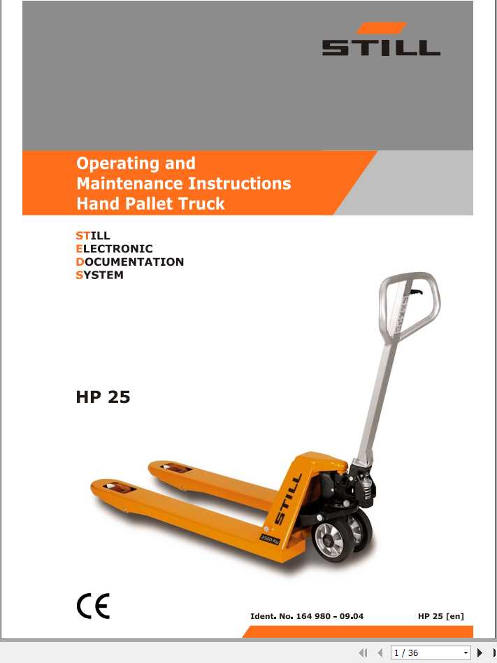 Still Hand Pallet Truck HP25 Operating Maintenance Instructions 1