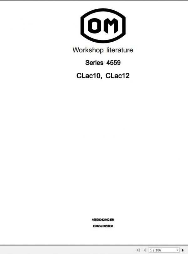 Still OM Pimespo CLAC10 CLAC12 series 4559 Forklift Workshop Manual 1