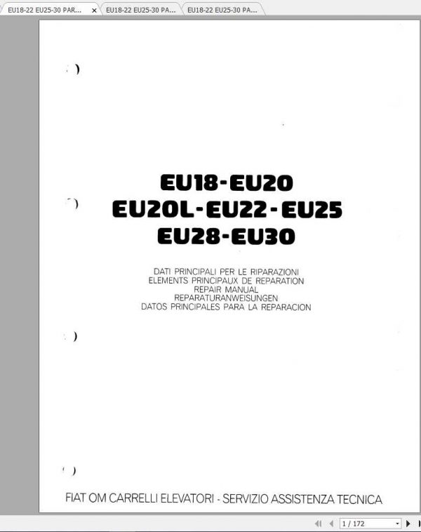 Still OM Pimespo Forklift EU18 EU30 Repair Manual 1