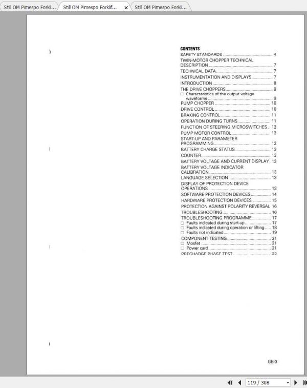 Still OM Pimespo Forklift EU3 12 175 EU15 17 Repair Manual 3