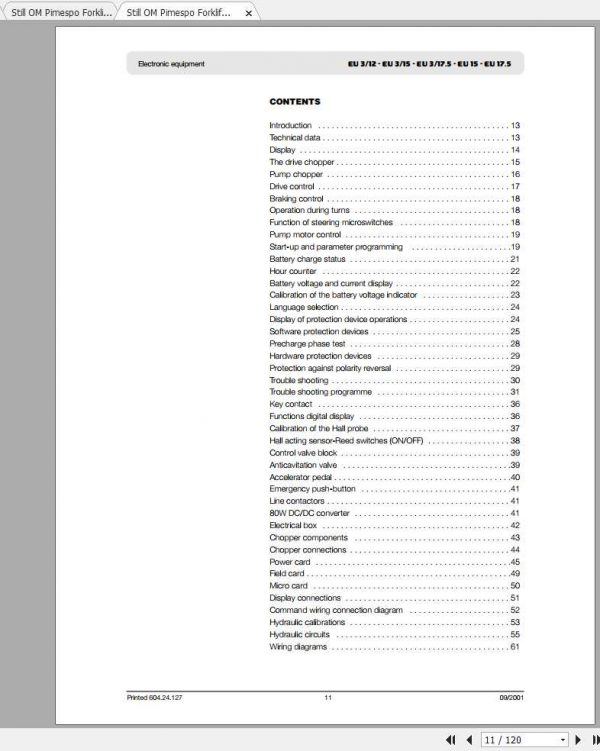 Still OM Pimespo Forklift EU Electronic Equipment Repair Manual 2