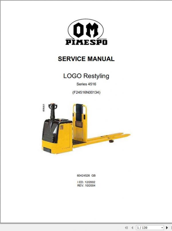 Still OM Pimespo Forklift LOGO Restyling Series 4516 Service Manual 1