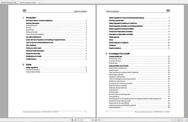 Still OM Pimespo Forklift XD40 XD45 XD50 Use Maintenance Manual 2