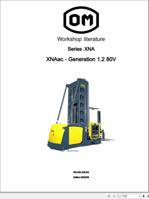 Still OM Pimespo Forklift XNAac generation 12 80V Workshop Manual 1