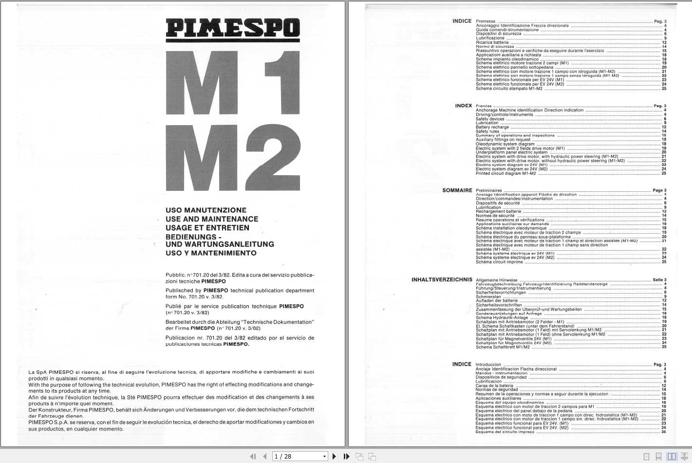Still OM Pimespo Order Picker M1 M2 Use Maintenance Manual 1