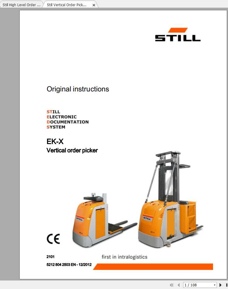 Still Order Picker EK X Original Instructions 1 1