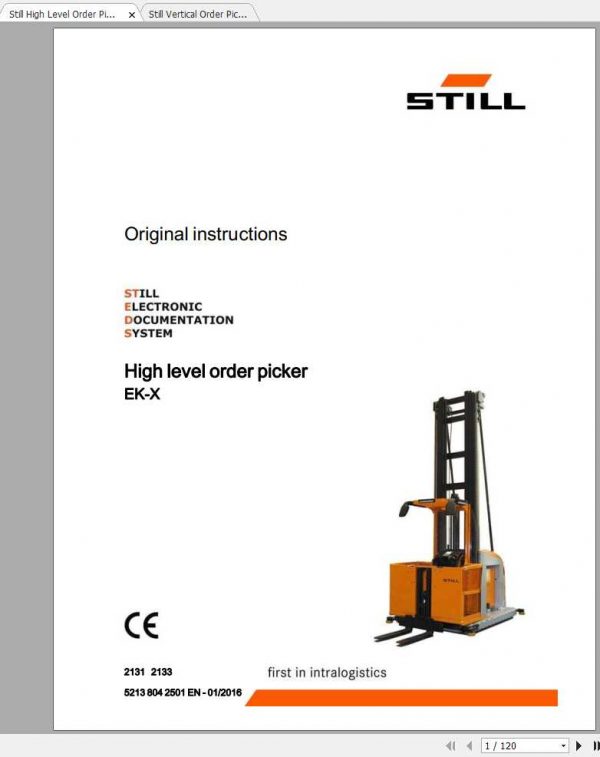 Still Order Picker EK X Original Instructions 2 1