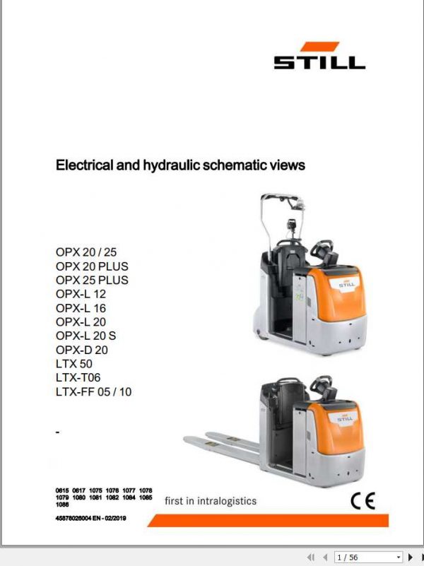 Still Order Picker OPX Tow Tractor LTX Electrical Hydraulic Schematic 1