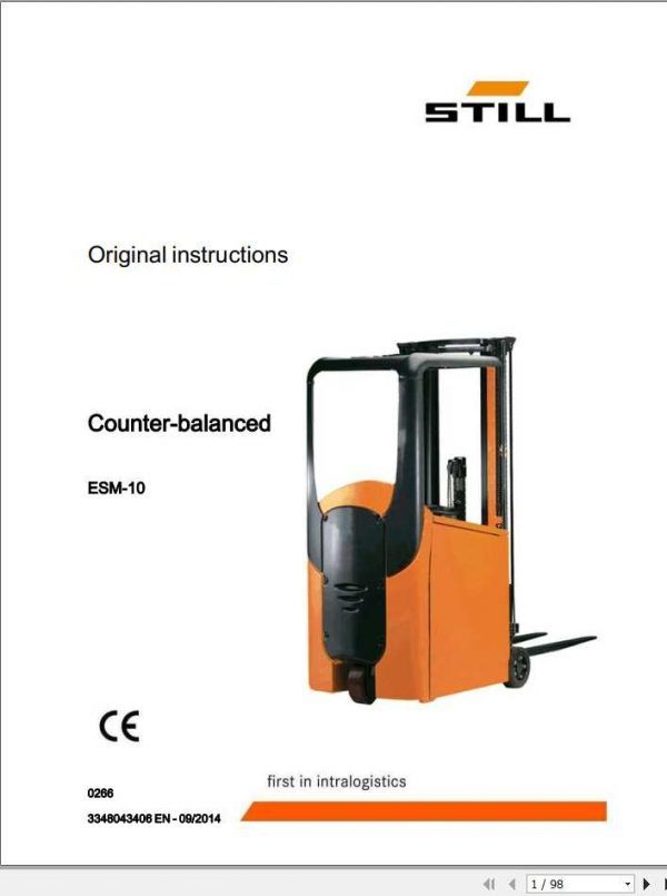 Still Pallet Stacker ESM10 Original Instructions 1