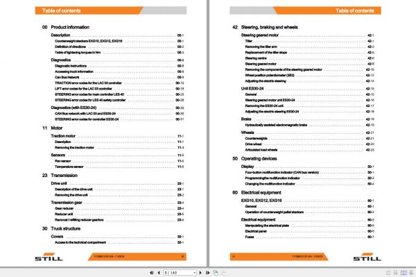 Still Pallet Stacker EXG 10 EXG 12 EXG 16 Workshop Manual 2