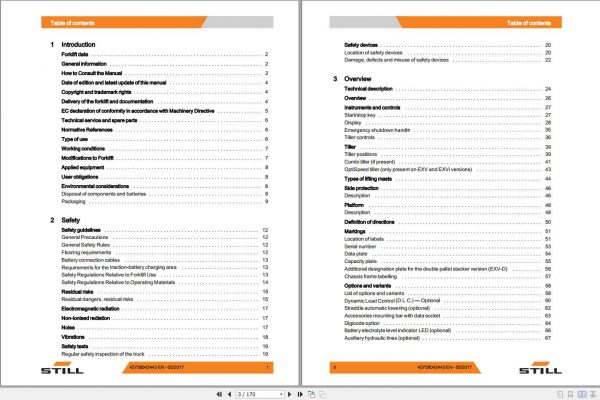 Still Pallet Stacker EXV14 16 20 EXV SF14 16 20 EXP Original Instructions 2
