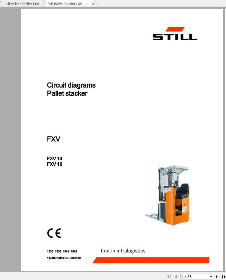 Still Pallet Stacker FXV 14 16 N Circuit Diagrams 1