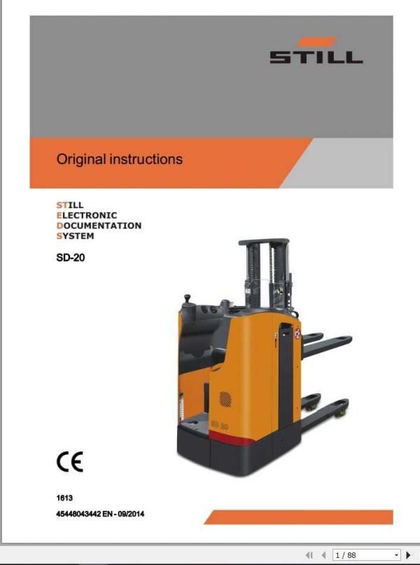 Still Pallet Stacker SD20 Original Instructions