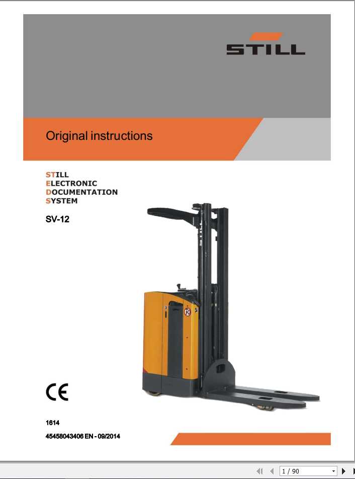 Still Pallet Stacker SV12 Original Instructions 1