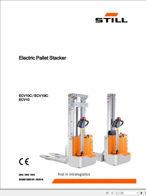 Still Pallet Truck ECV10 ECV10iC Electrical Hydraulic Diagrams 1