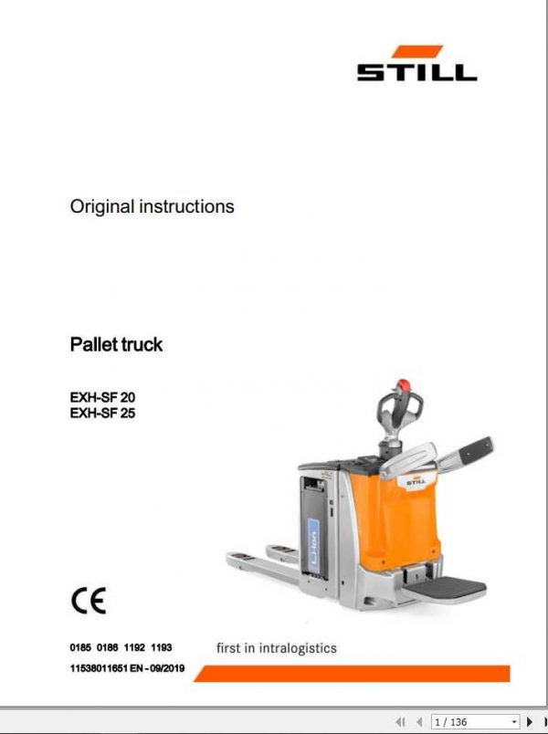 Still Pallet Truck EXH SF 20 EXH SF 25 Original Instructions 1