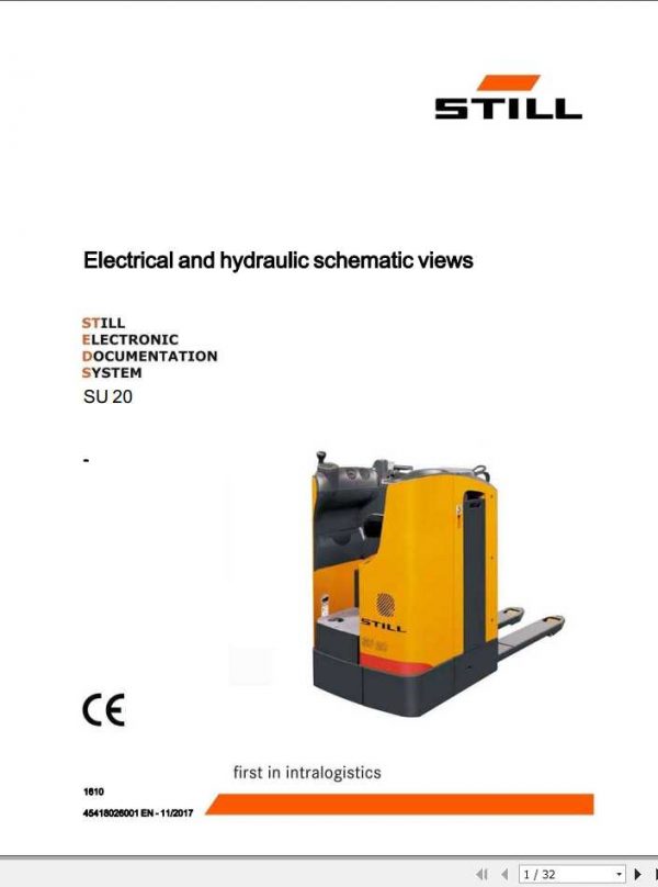 Still Pallet Truck SU 20 Electrical Hydraulic Schemactic 1