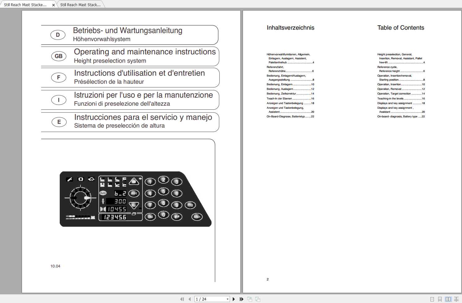Still Reach Mast Stacker FMI Operating Maintenance Instructions 2