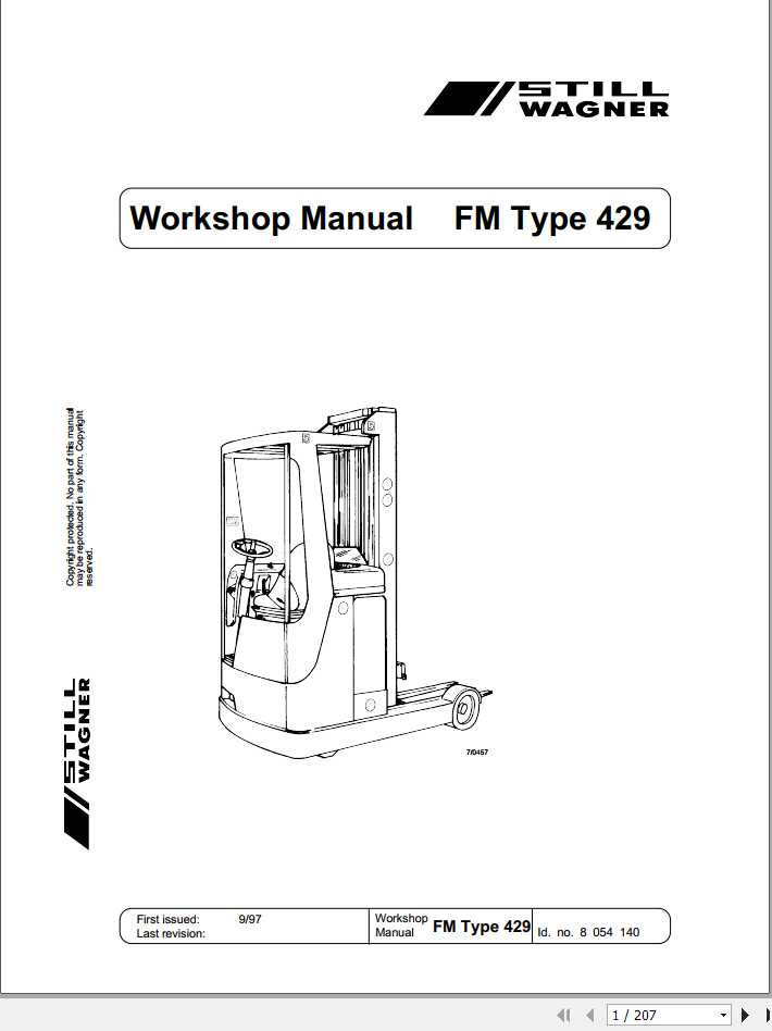 Still Wagner Electric Reach Truck FM Type 429 Workshop Manual 1