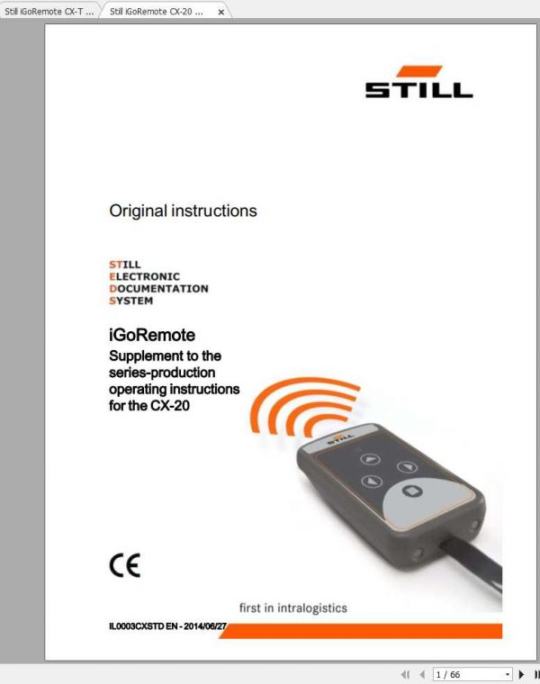 Still iGoRemote CX T CX 20 Original Instructions 1
