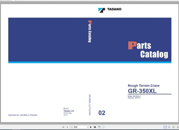 Tadano Rough Terrain Crane GR 350XL 3P1U 2EJ Parts CatalogENJP2018 1