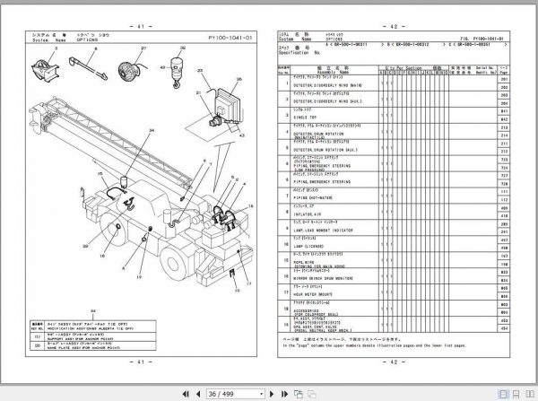 Tadano Rough Terrain Crane GR 500XL 1P2U 3EJ Parts CatalogENJP2019 2