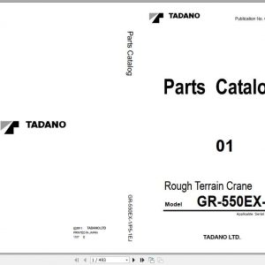 Tadano Rough Terrain Crane GR 550EX 1P5 1EJ Parts CatalogENJP2011 1 1