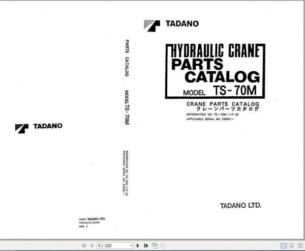 Tadano Truck Crane TS 70M 1P 02 Parts CatalogENJP 1